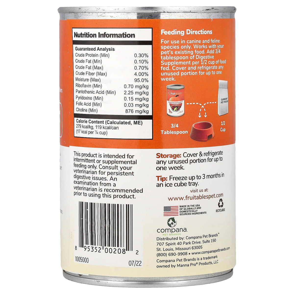 Fruitables, Digestive Supplement, For Dog & Cat, Pumpkin SuperBlend™, 15 oz (425 g)