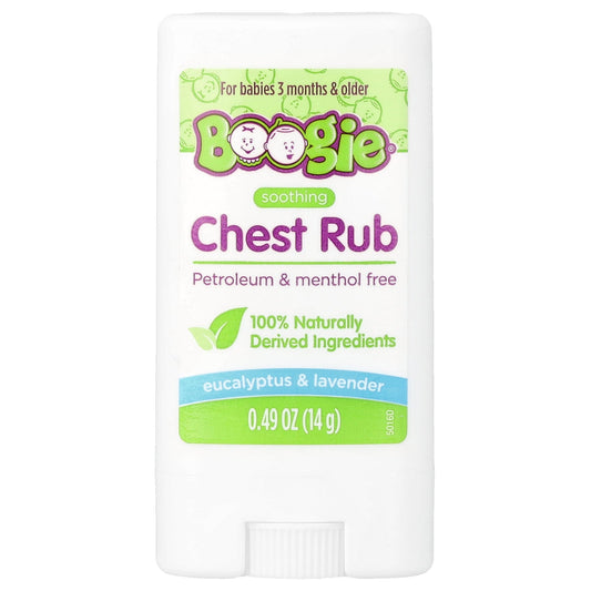 Boogie Wipes, Soothing Chest Rub, For Babies 3 Months & Older, Eucalyptus & Lavender, 0.49 oz (14 g)