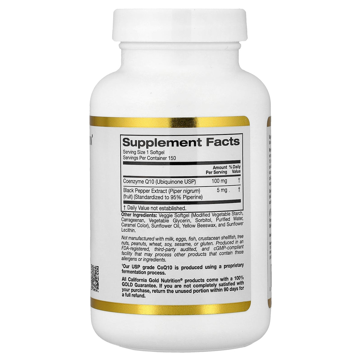 California Gold Nutrition, CoQ10 with Bioperine® Black Pepper Extract, 150 Veggie Softgels