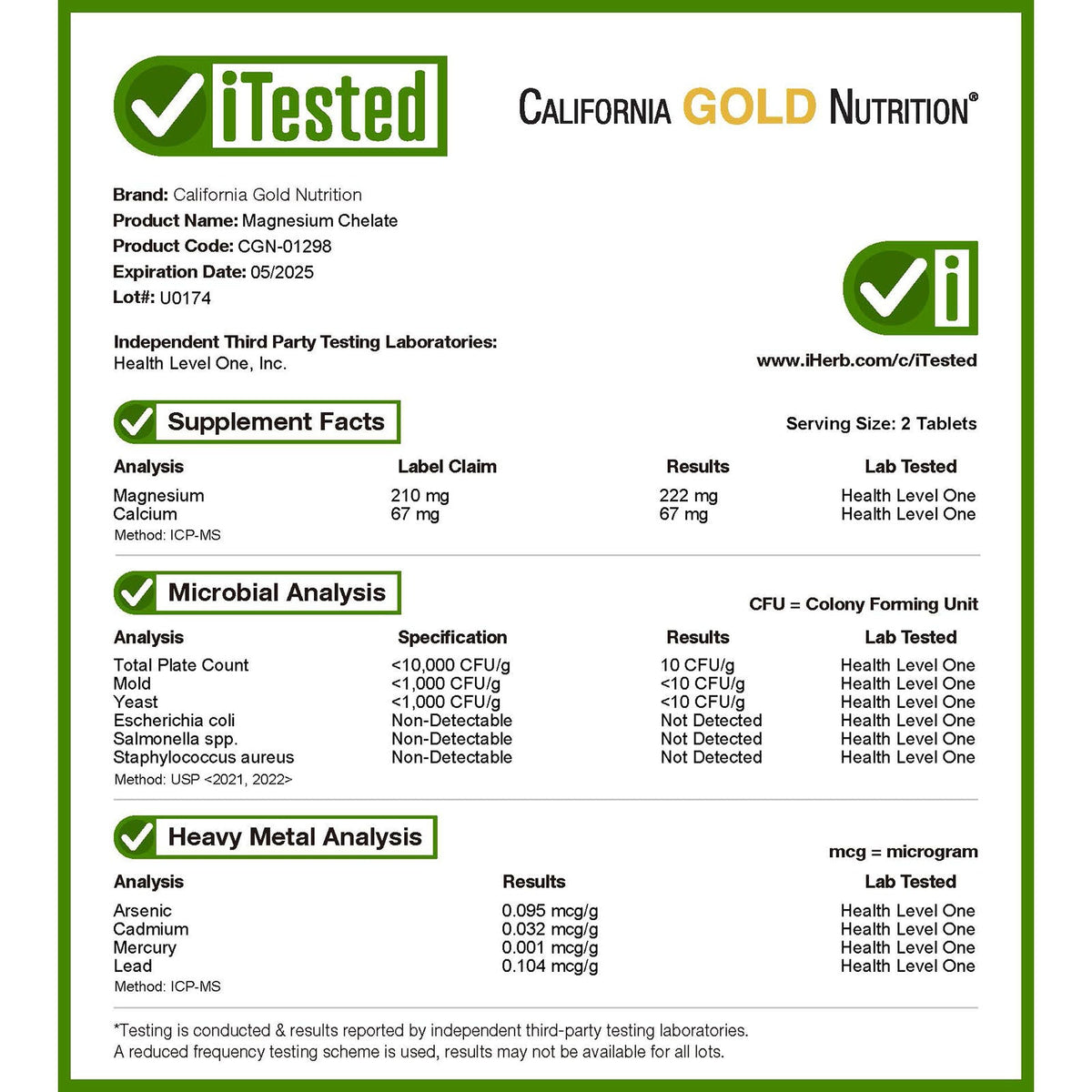 California Gold Nutrition, Magnesium Chelate with Calcium, 90 Tablets
