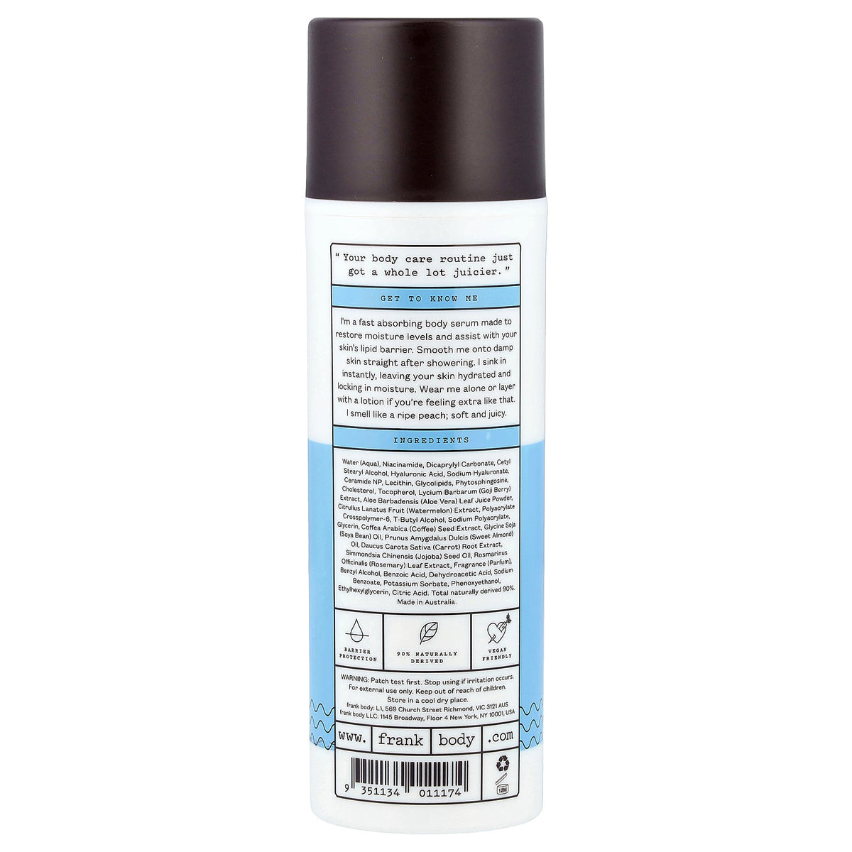 frank body, Hyaluronic Acid Body Serum, 4.73 fl oz (140 ml)
