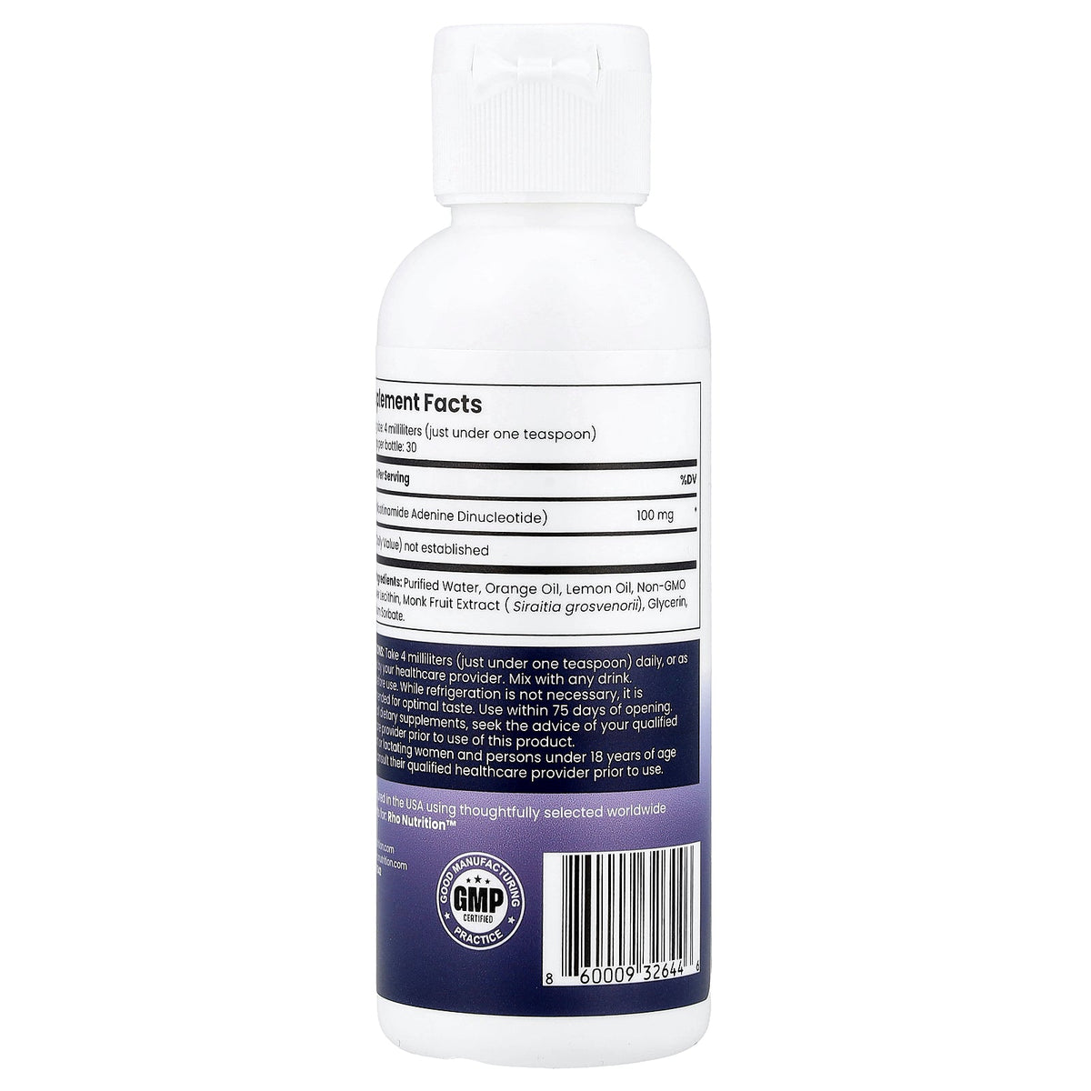 Rho Nutrition, Liposomal NAD+, 4 fl oz (120 ml)
