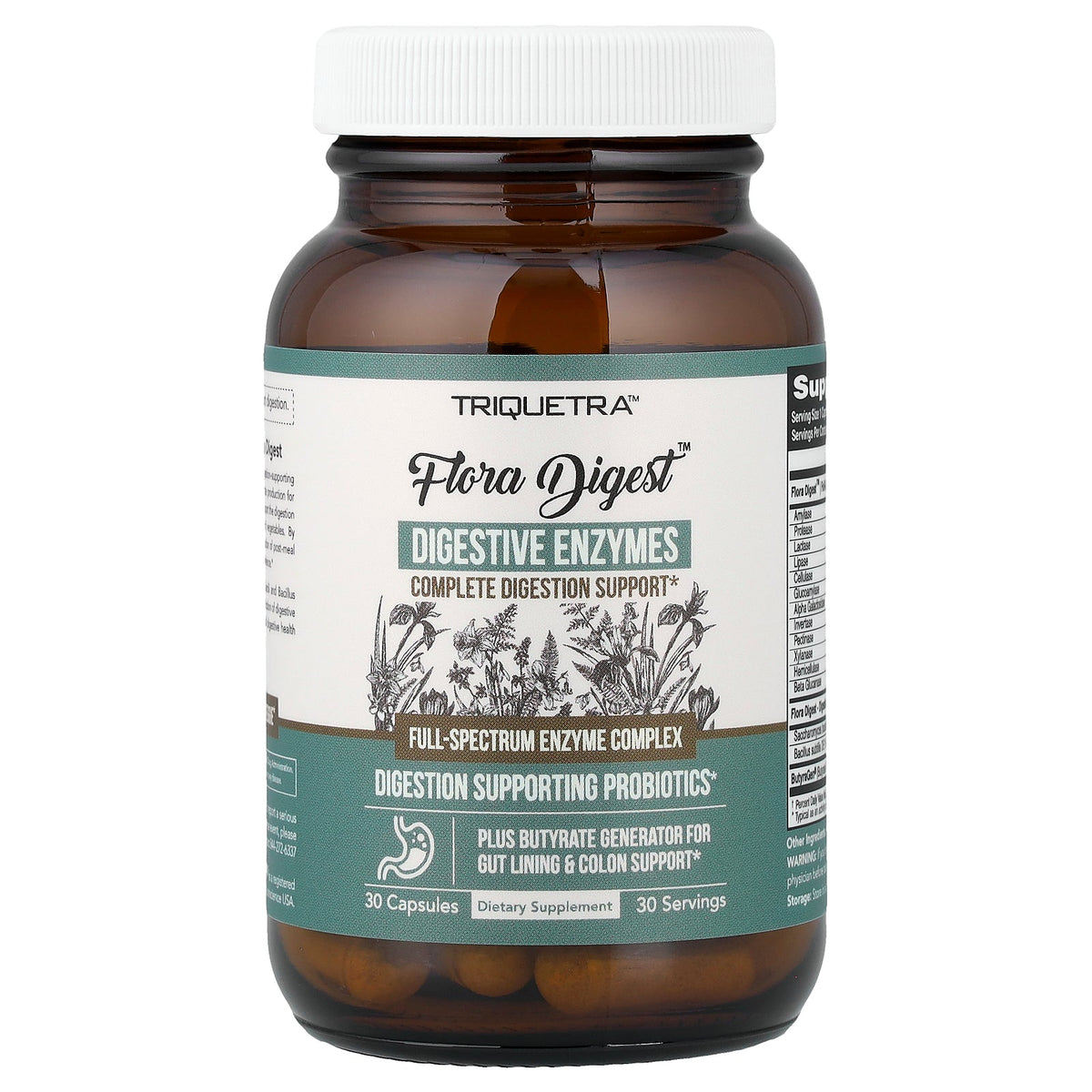 Triquetra, Flora Digest™ Digestive Enzymes, 30 Capsules