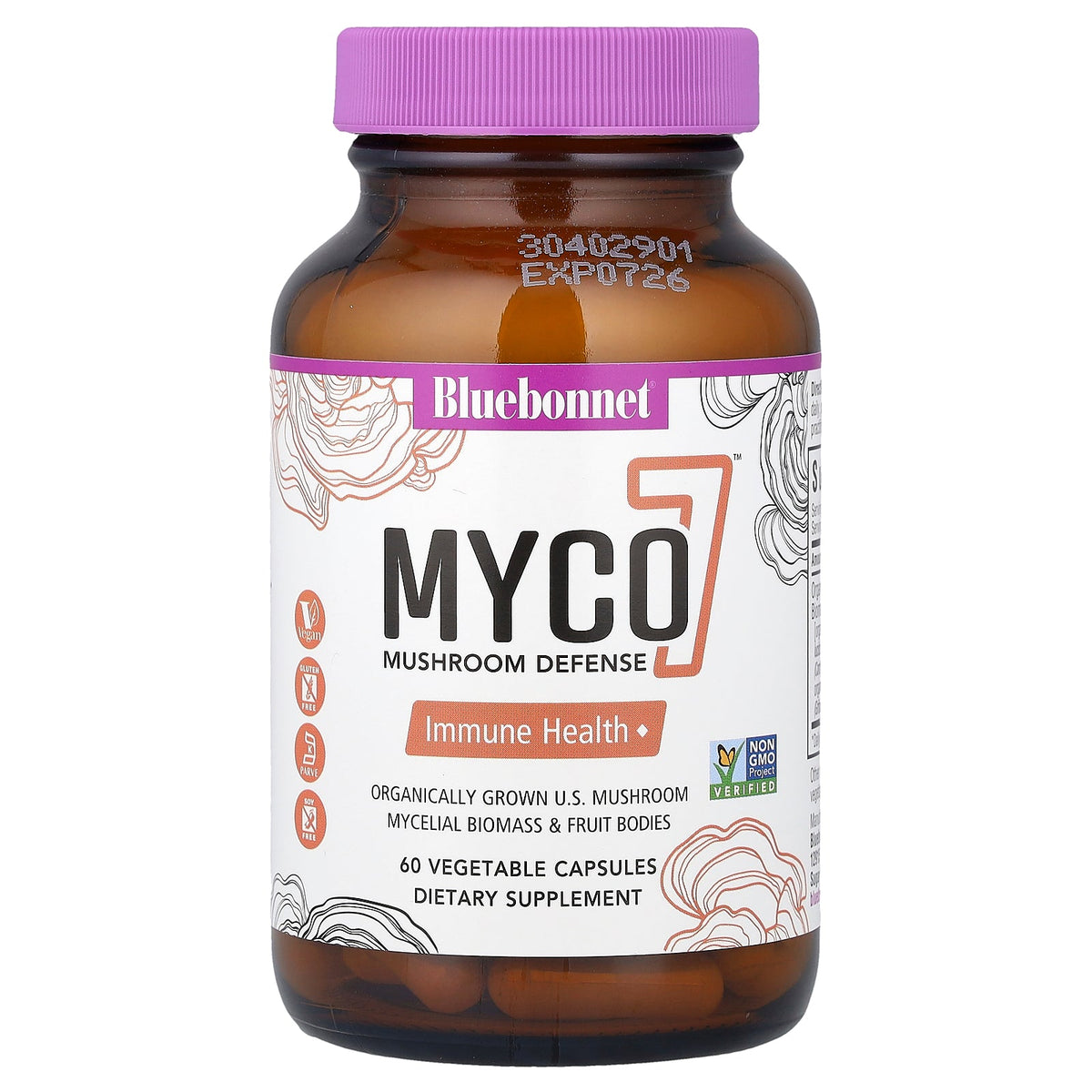 Bluebonnet Nutrition, Myco7™, Mushroom Defense, 60 Vegetable Capsules