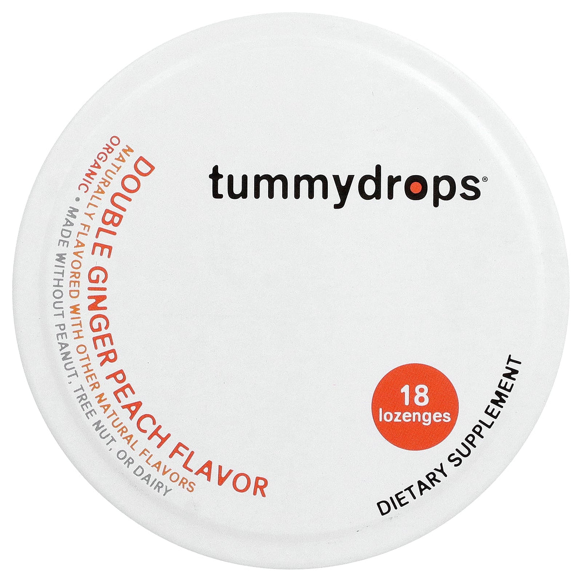Tummydrops, Double Ginger, Peach, 18 Lozenges