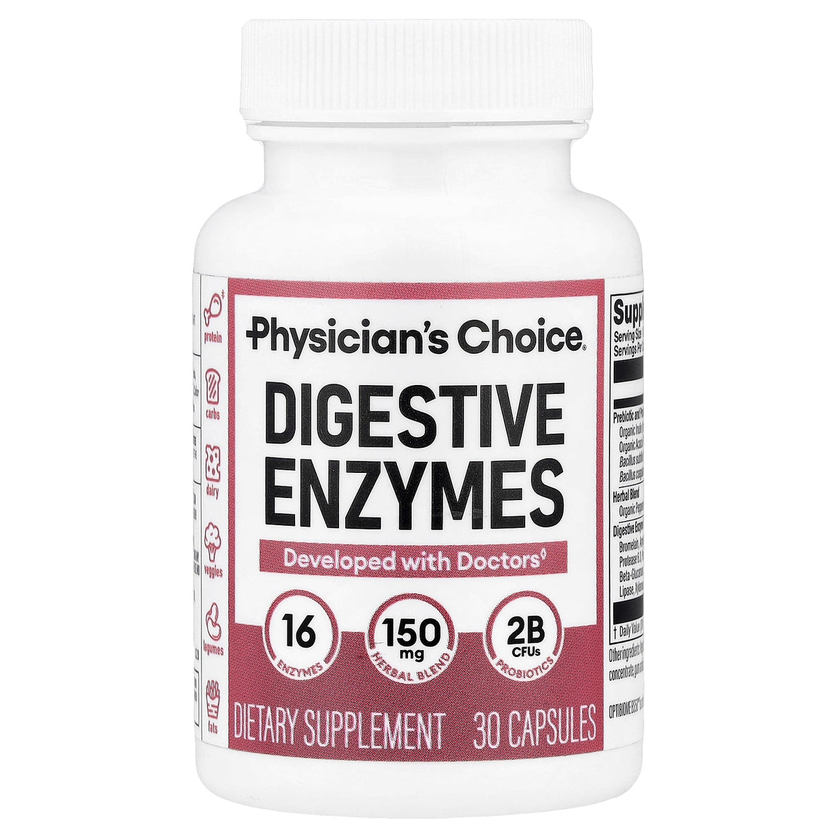 Physician's Choice, Digestive Enzymes With Prebiotic + Probiotics, 30 Capsules