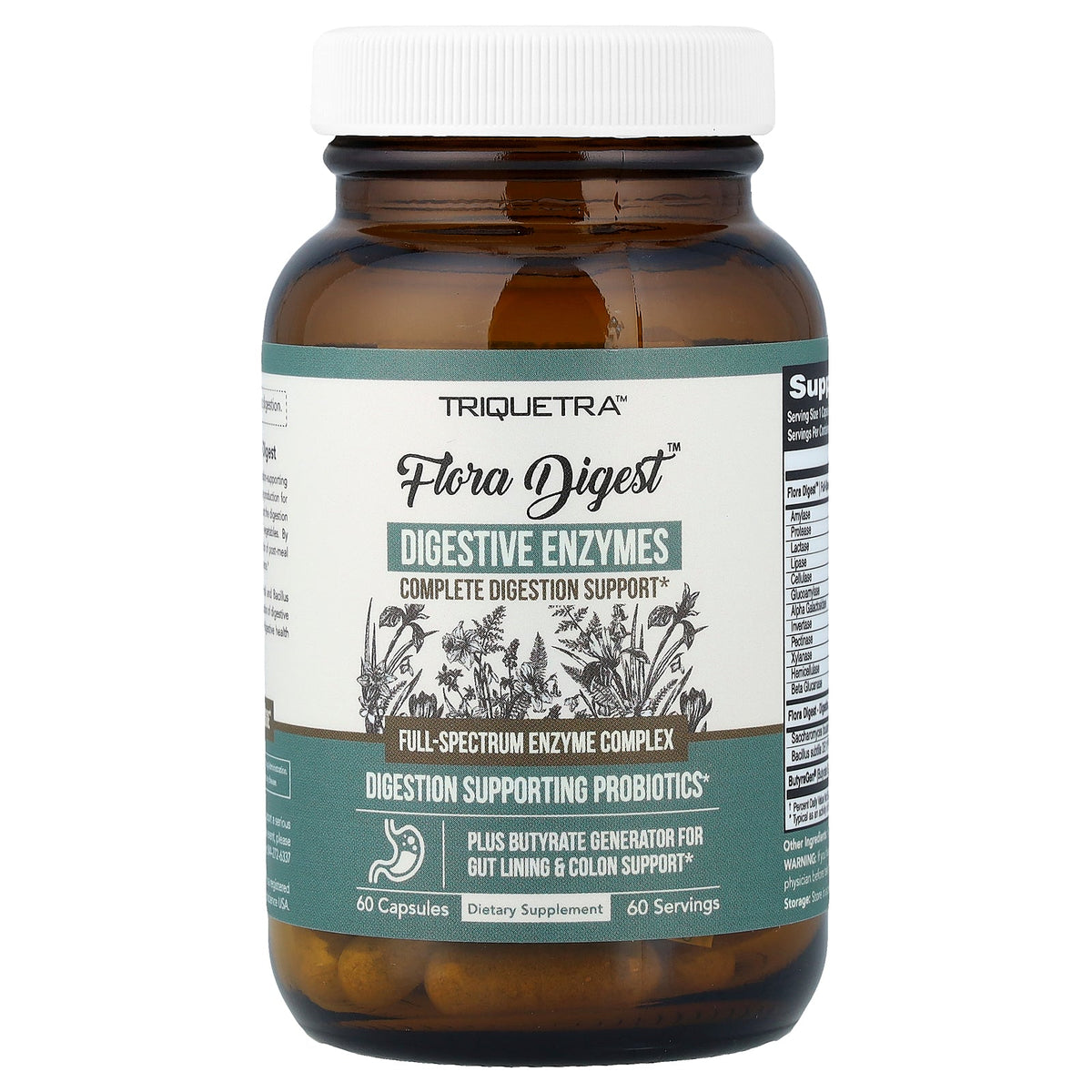 Triquetra, Flora Digest™ Digestive Enzymes, 60 Capsules
