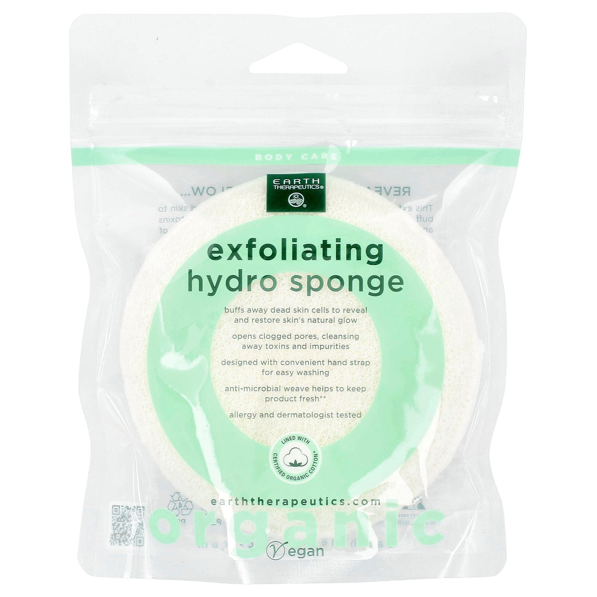 Earth Therapeutics, Exfoliating Hydro Sponge, Round, 1 Sponge