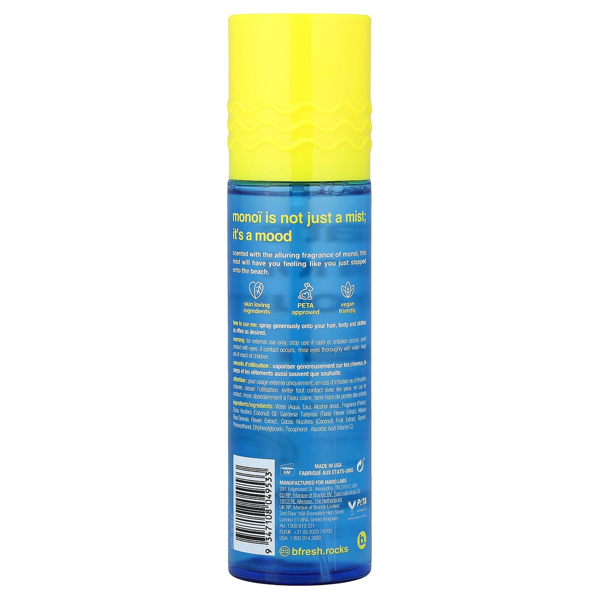 b.fresh, What's Monoi Is Yours, Uplifting Hair + Body Mist, Tahitian Monoi, 7.5 fl oz (221 ml)