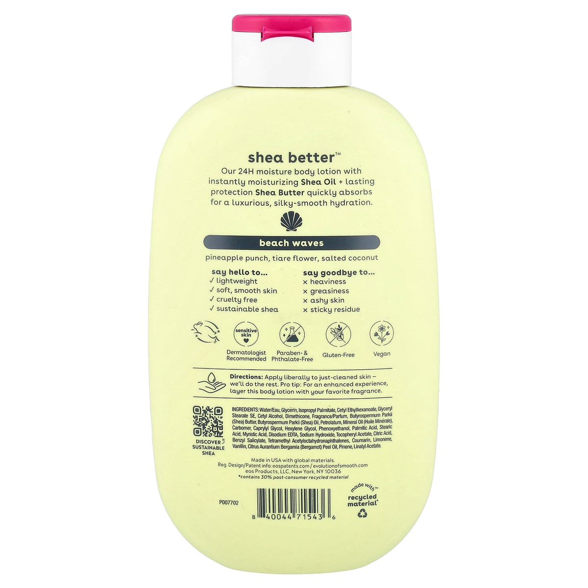 EOS, Shea Better™, 24H Moisture Body Lotion, Beach Waves, 16 fl oz (473 ml)