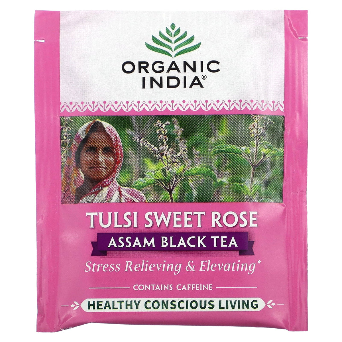 Organic India, Assam Black Tea, Tulsi Sweet Rose, 18 Infusion Bags, 1.27 oz (36 g)