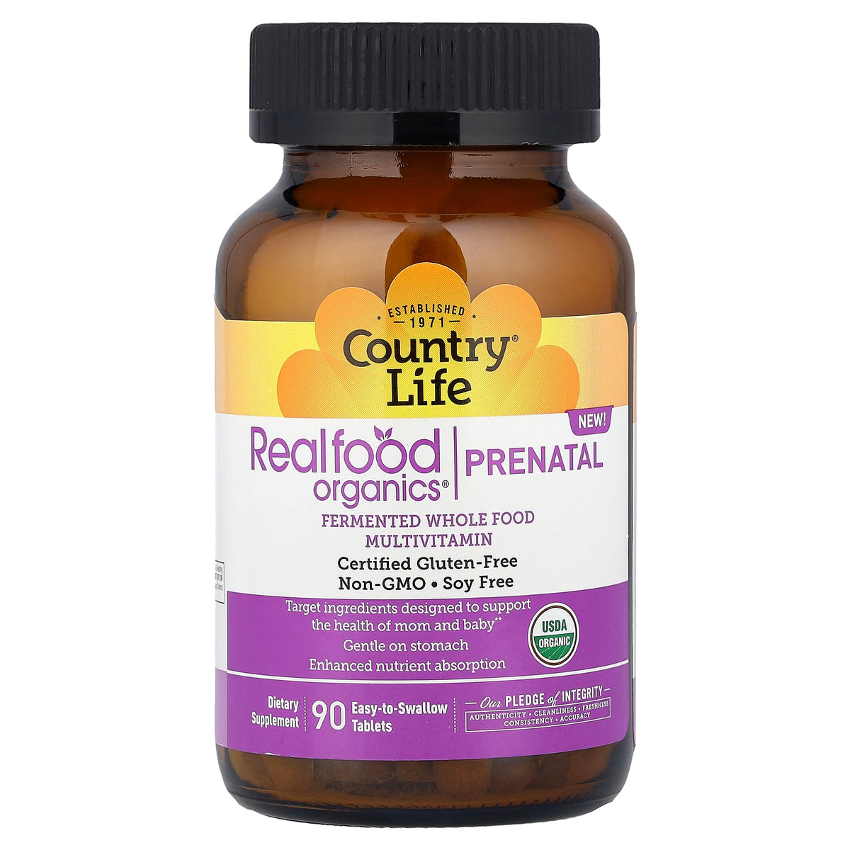 Country Life, Realfood Organics®, Prenatal, 90 Easy-to-Swallow Tablets