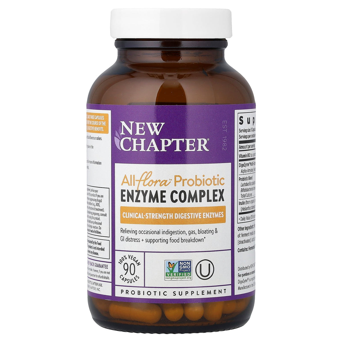 New Chapter, All Flora™ Probiotic Enzyme Complex, 90 Vegan Capsules