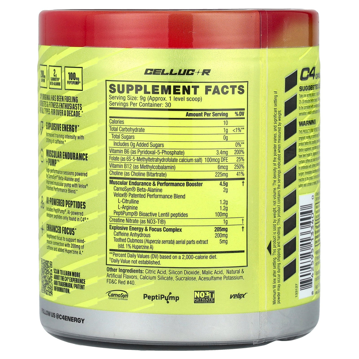 C4 / Cellucor, C4® Original, Pre-Workout, Hawaiian Punch®, Fruit Juicy Red®, 9.5 oz (270 g)