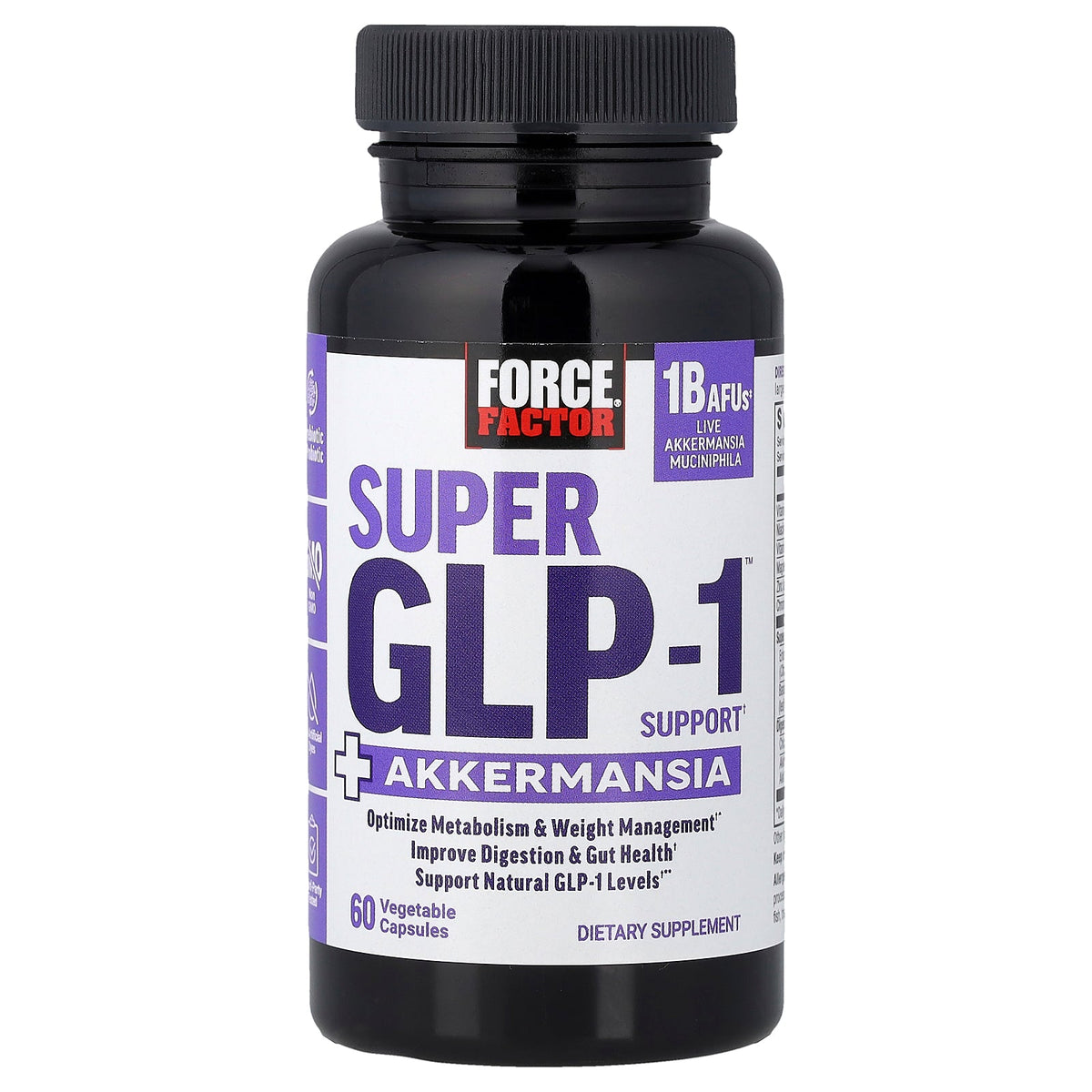 Force Factor, Super GLP-1™ Support + Akkermansia, 60 Vegetable Capsules