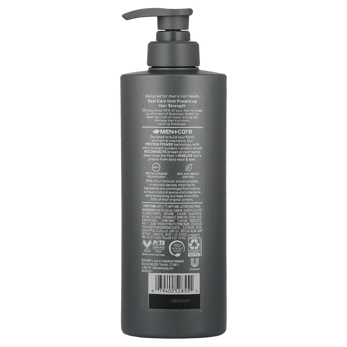Dove, Men + Care, 2 in 1 Shampoo + Conditioner, Blue Eucalyptus + Birch, 18 fl oz (532 ml)