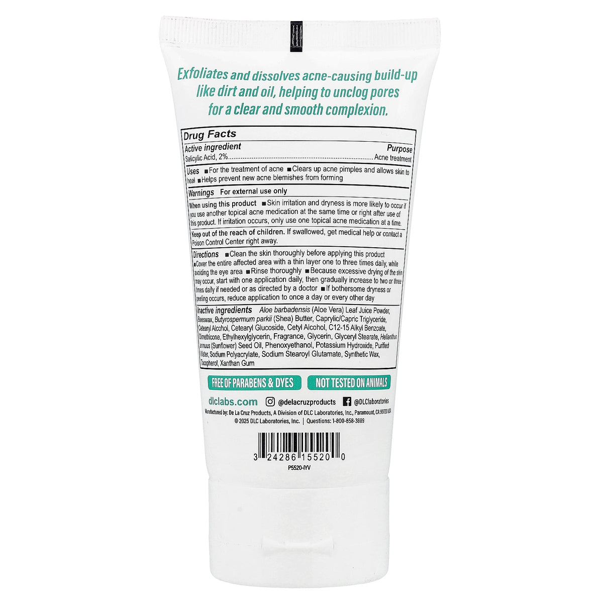 De La Cruz, Acne Clearing Scrub, 4 oz (114 g)