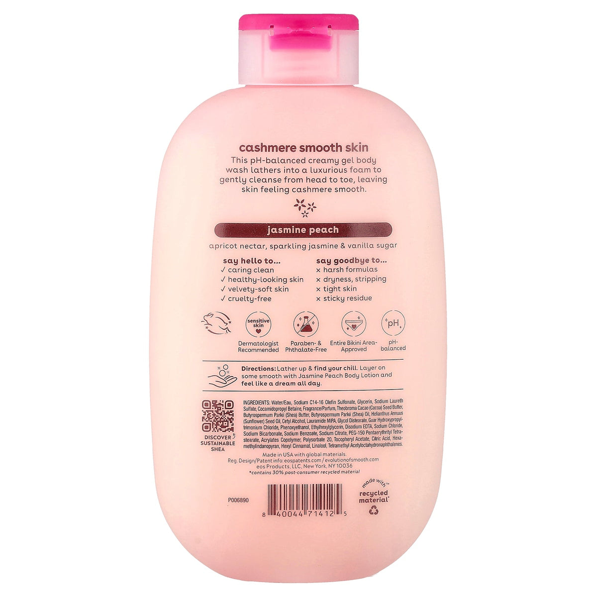 EOS, Shea Better™, Cashmere Body Wash, Jasmine Peach, 16 fl oz (473 ml