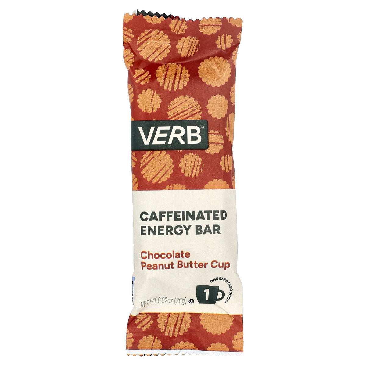 Verb Energy, Caffeinated Energy Bars, Chocolate Peanut Butter Cup, 16 Bars, 0.92 oz (26 g) Each