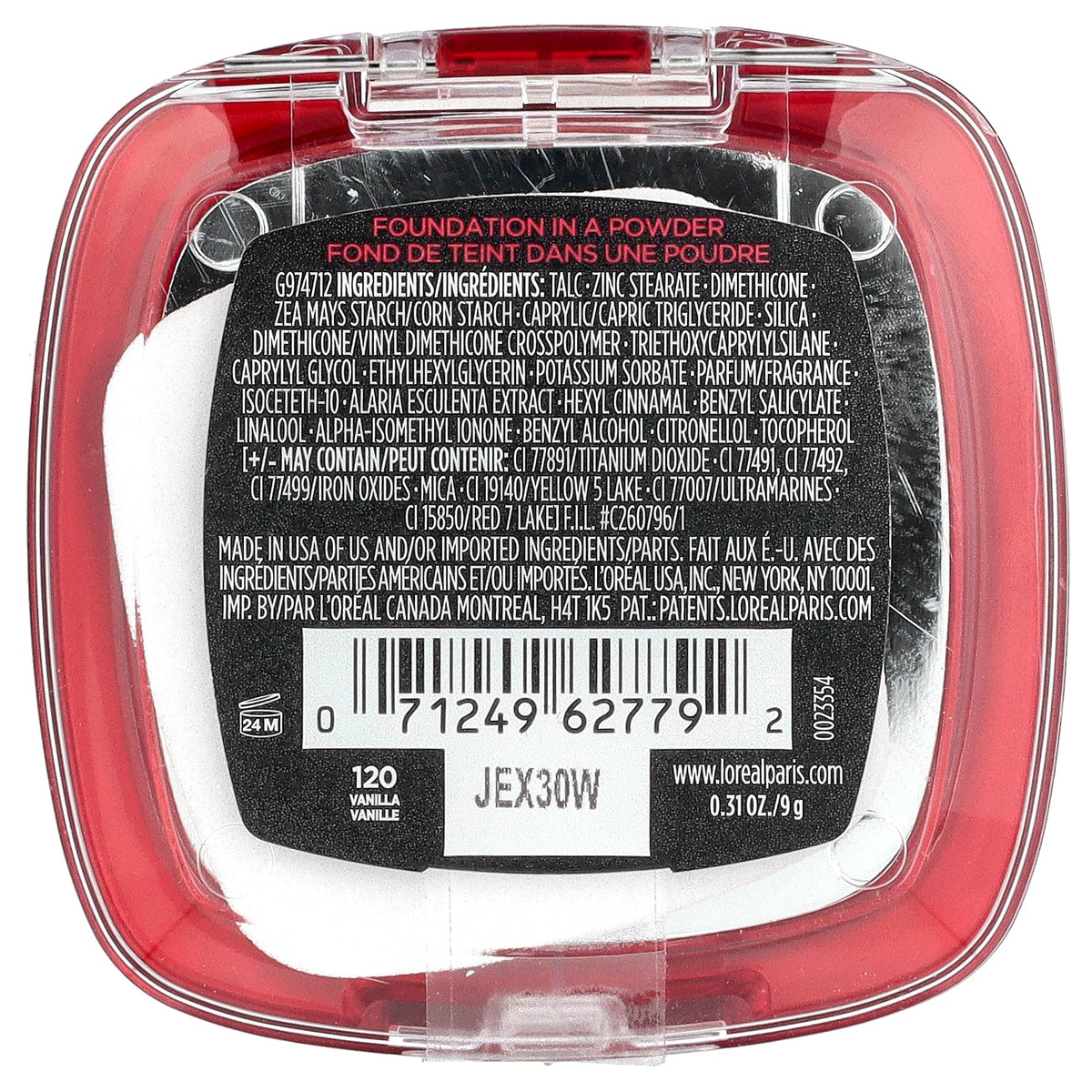 L'Oréal, Infallible 24H Fresh Wear, Foundation In A Powder, 120 Vanilla, 0.31 oz (9 g)