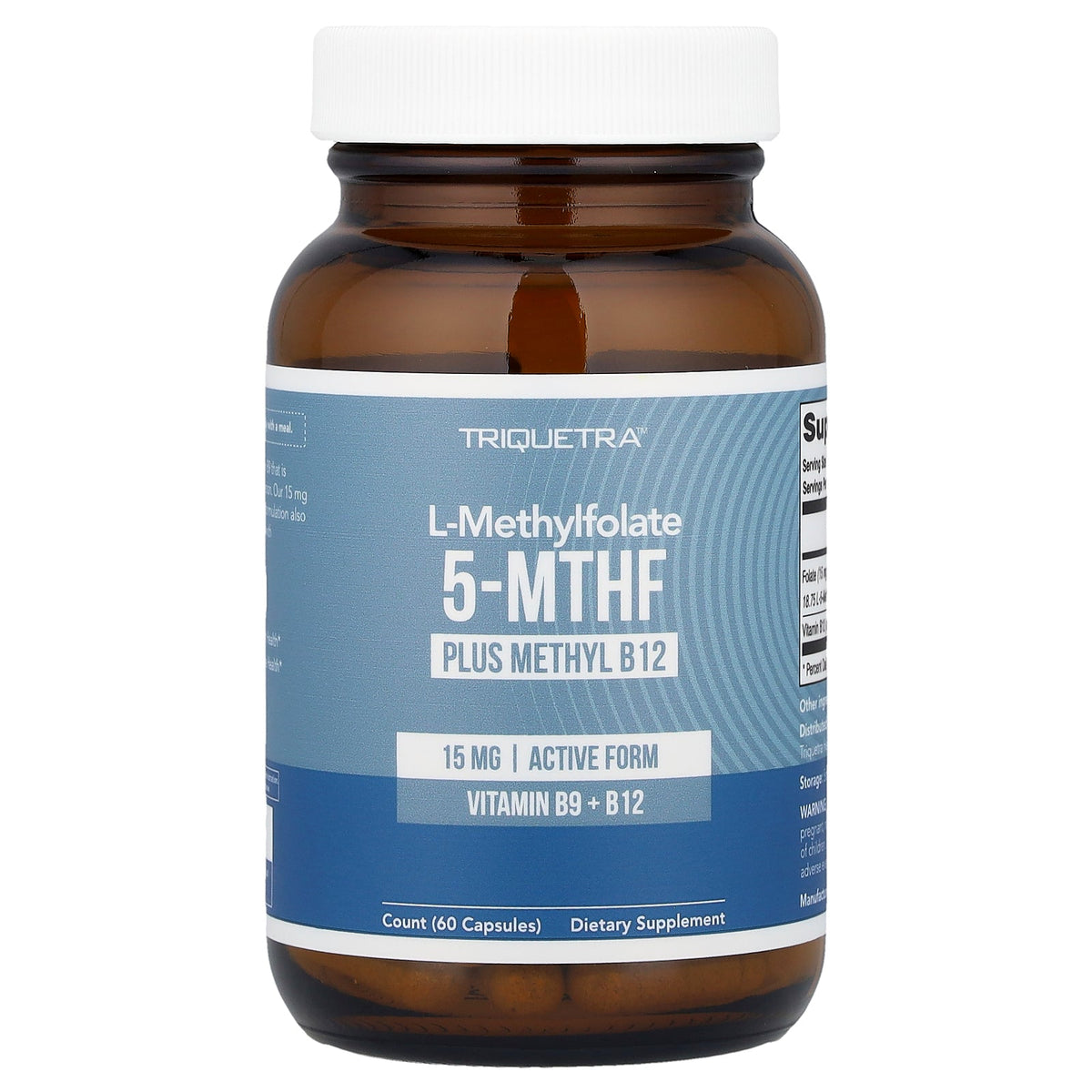 Triquetra, L-Methylfolate 5-MTHF Plus Methyl B12, 60 Capsules