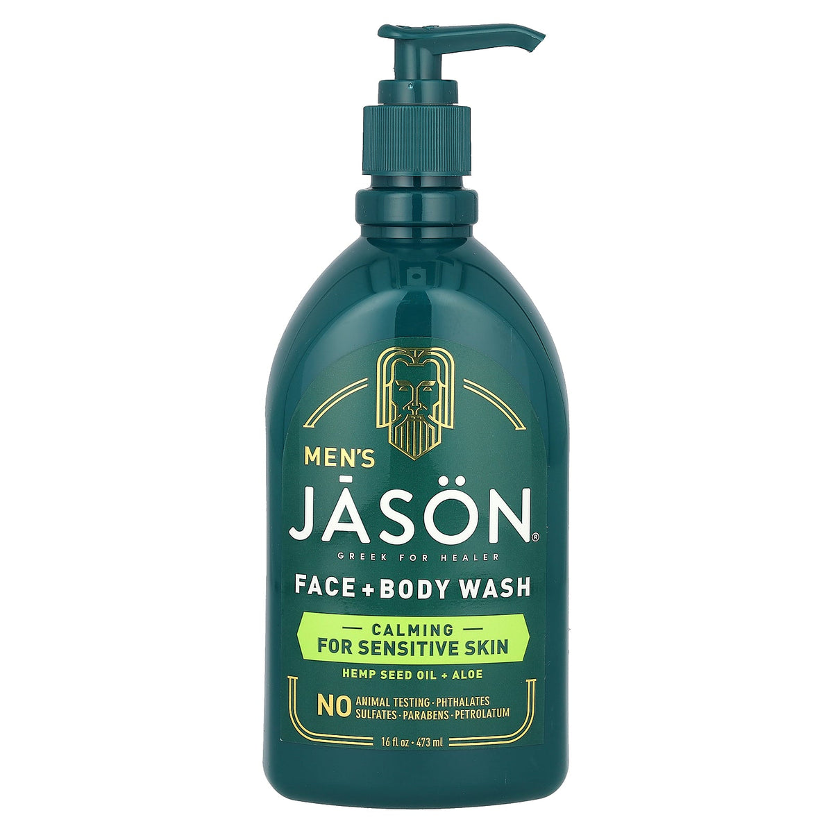 Jason Natural, Men's, Face + Body Wash, Hemp Seed Oil + Aloe, 16 fl oz (473 ml)