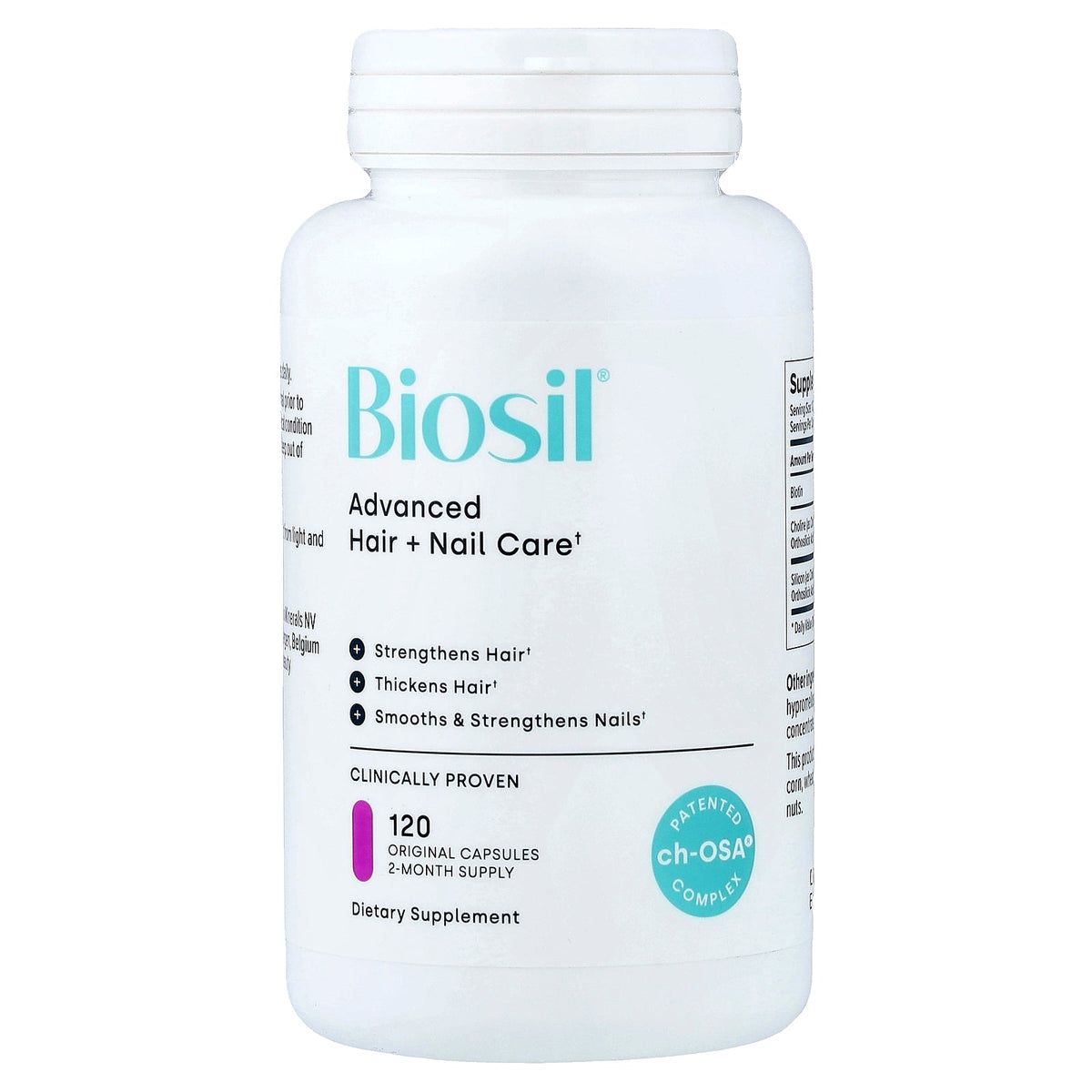 Biosil, Advanced Hair + Nail Care, 120 Original Capsules