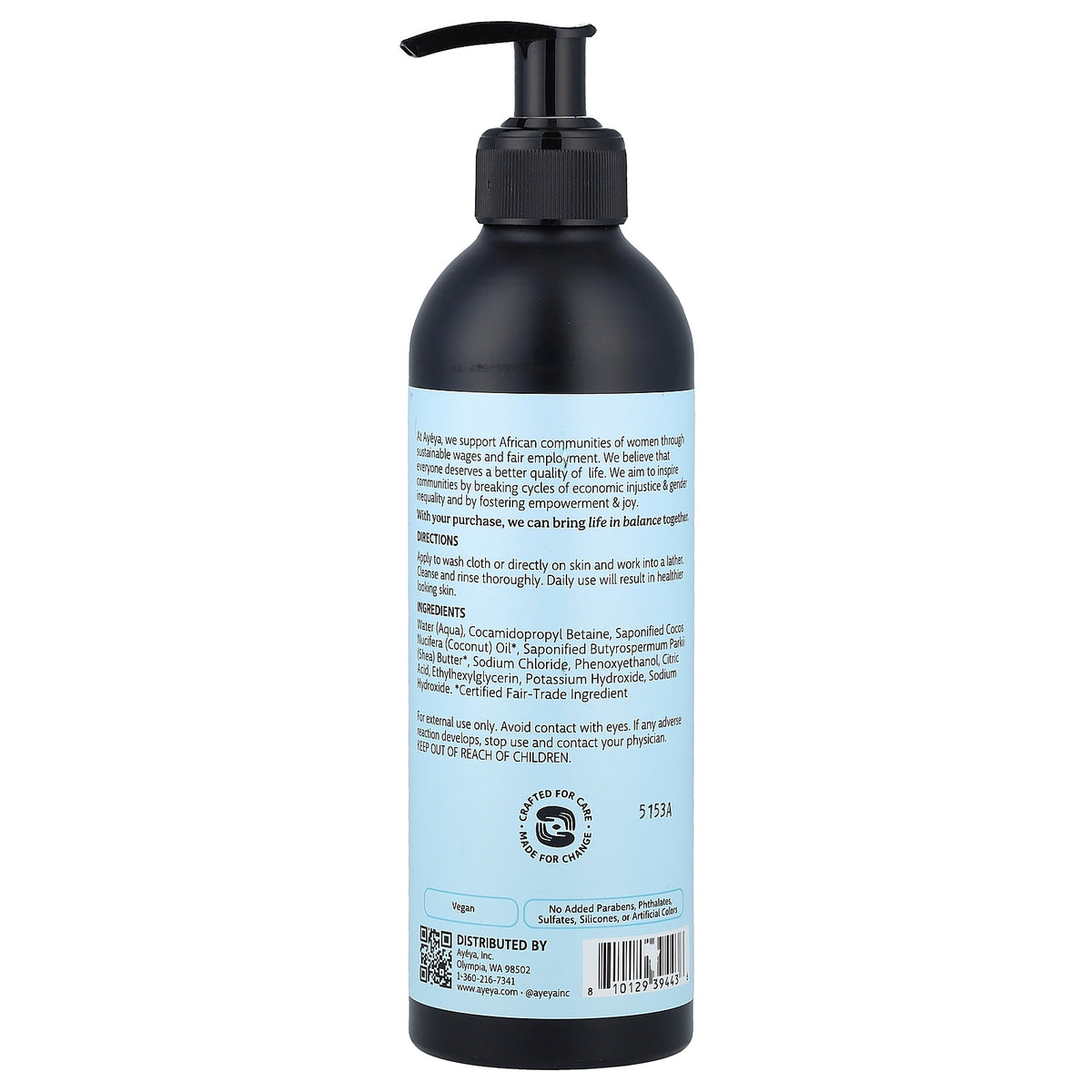 Ayeya, Moisturizing Body Wash, Fragrance-Free, 12 fl oz (354 ml)