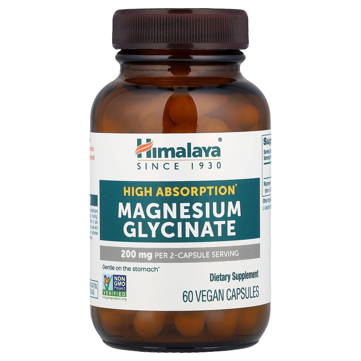 Himalaya, High Absorption Magnesium Glycinate, 60 Vegan Capsules (100 mg per Capsule)