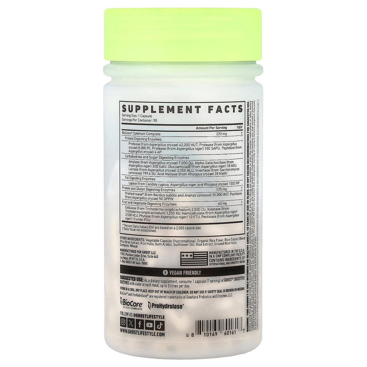 Ghost, Basics, Digestive Enzymes, 90 Veggie Capsules