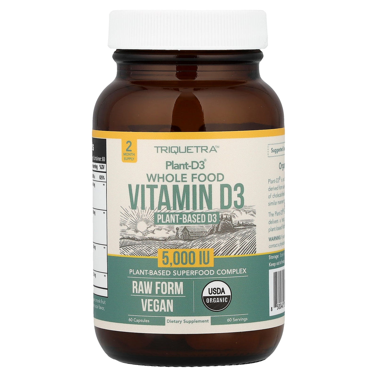 Triquetra, Plant-D3® Whole Food Vitamin D3, 60 Capsules