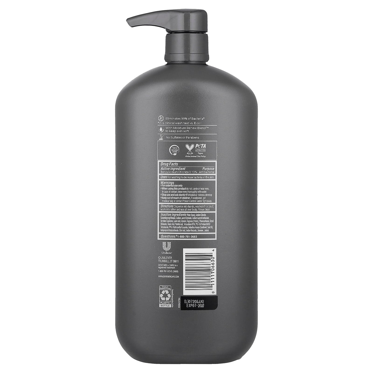 Dove, Men + Care, Body + Face Wash, Antibacterial, 30 fl oz (887 ml)