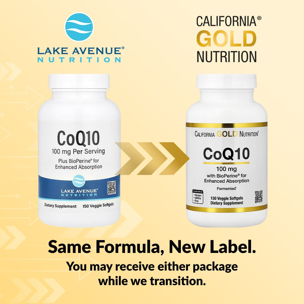 California Gold Nutrition, CoQ10 with Bioperine® Black Pepper Extract, 150 Veggie Softgels