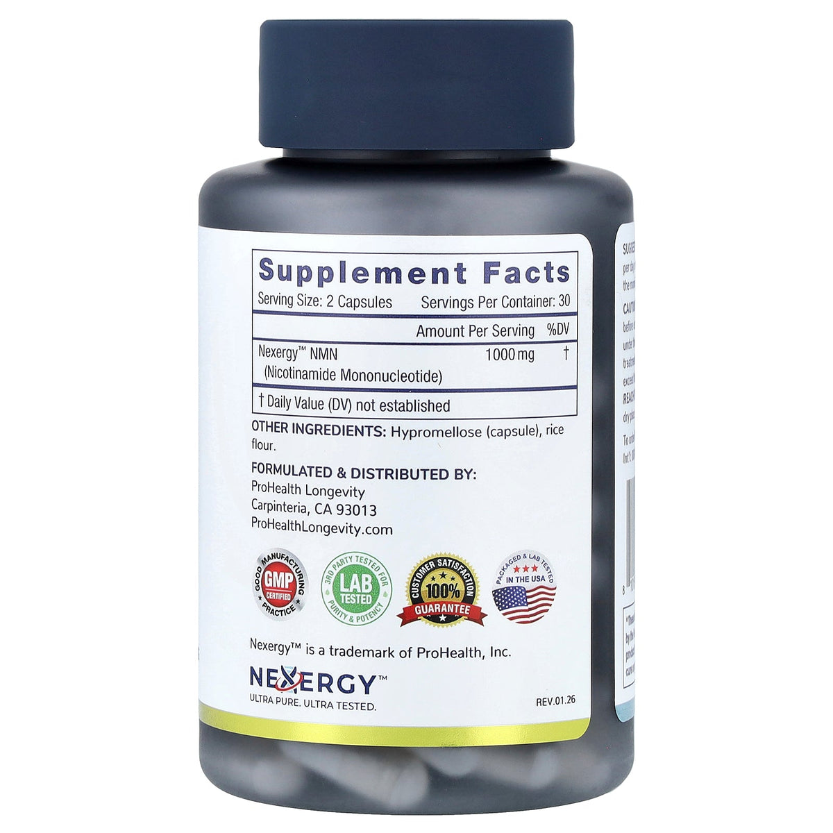 ProHealth Longevity, Essentials, NMN 1000, 60 Capsules (500 mg per Capsule)
