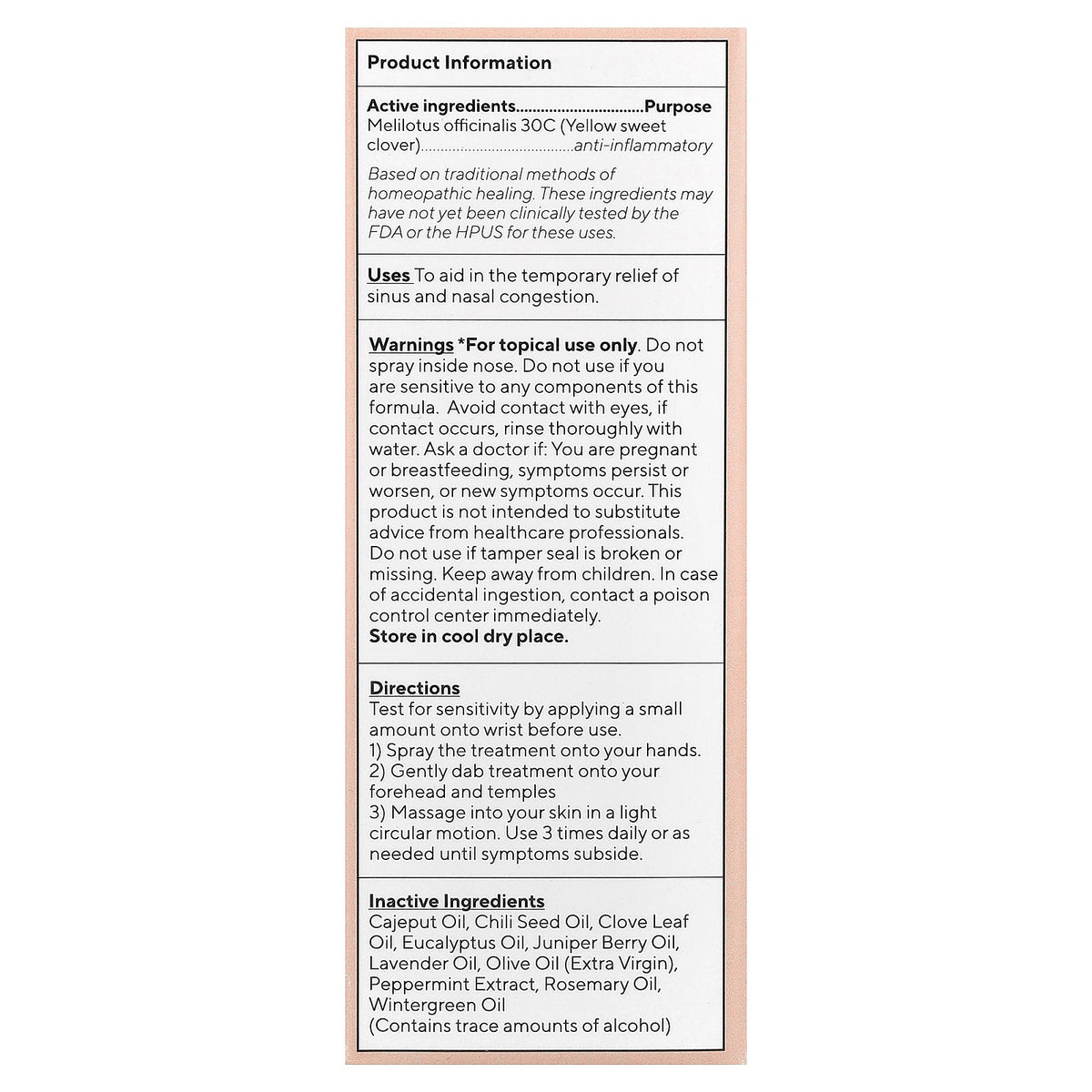 Marie Originals, The Bioactive Sinus Congestion Spray, 1 fl oz (29 ml)