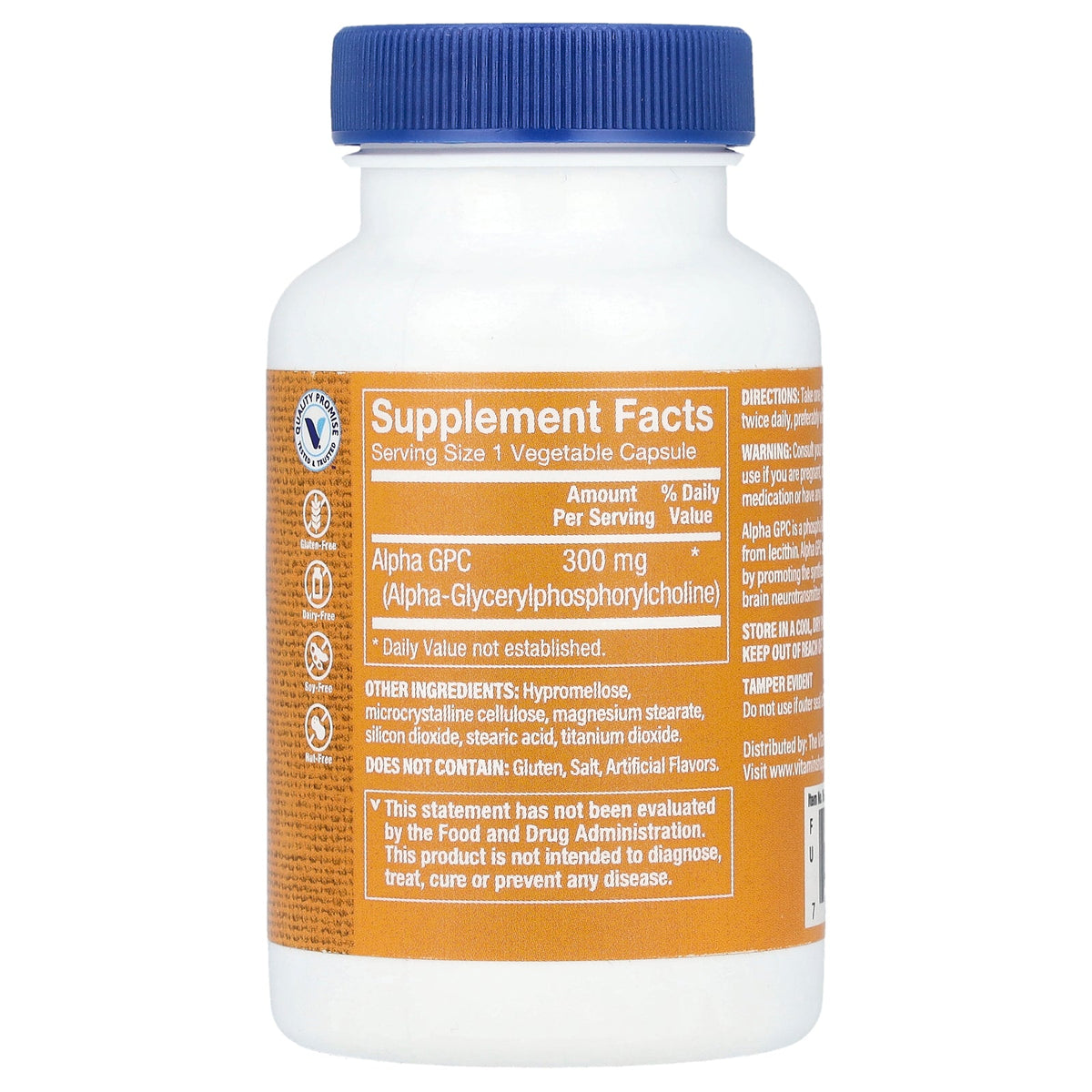 The Vitamin Shoppe, Alpha GPC, 300 mg, 60 Vegetable Capsules