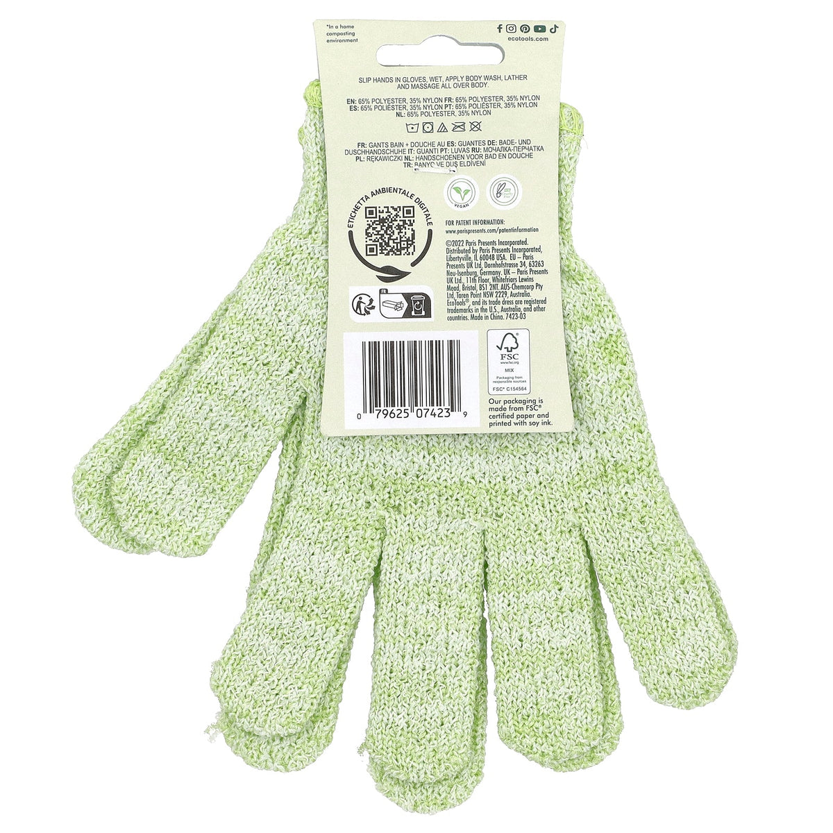 EcoTools, Bath + Shower Gloves, 1 Pair
