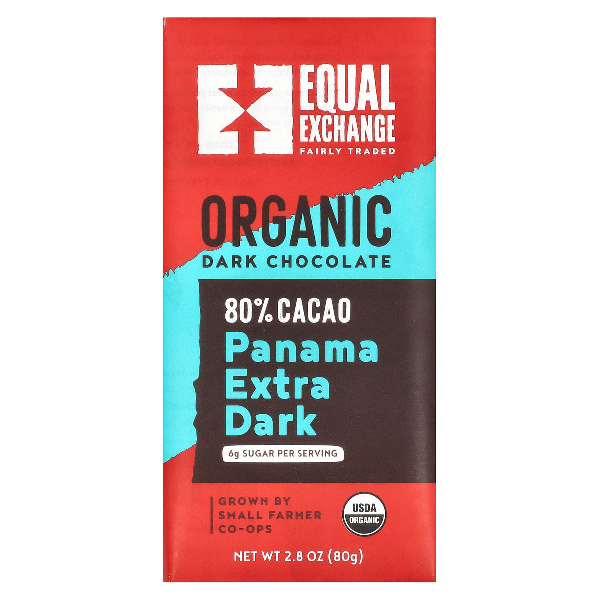 Equal Exchange, Organic Dark Chocolate, Panama Extra Dark, 80% Cacao, 2.8 oz (80 g)