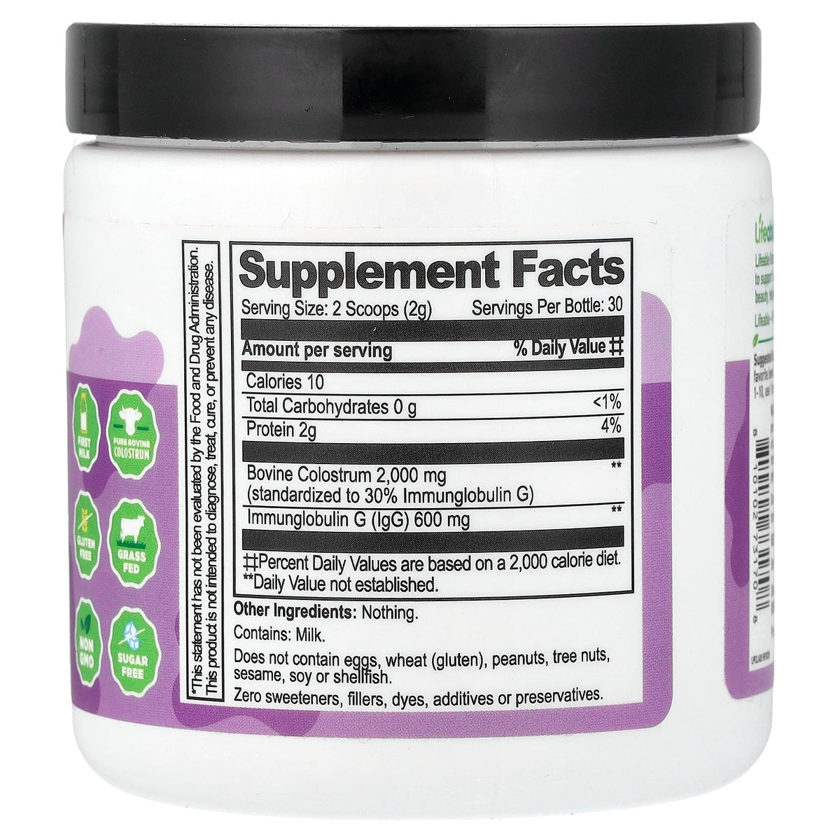 Lifeable, Colostrum Powder, Unflavored, 2.1 oz (60 g)