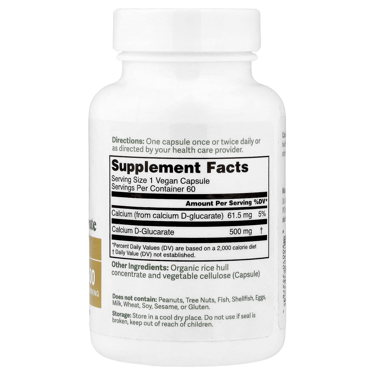 Dr. Murray's, Calcium D-Glucarate, 500 mg, 60 Vegan Capsules