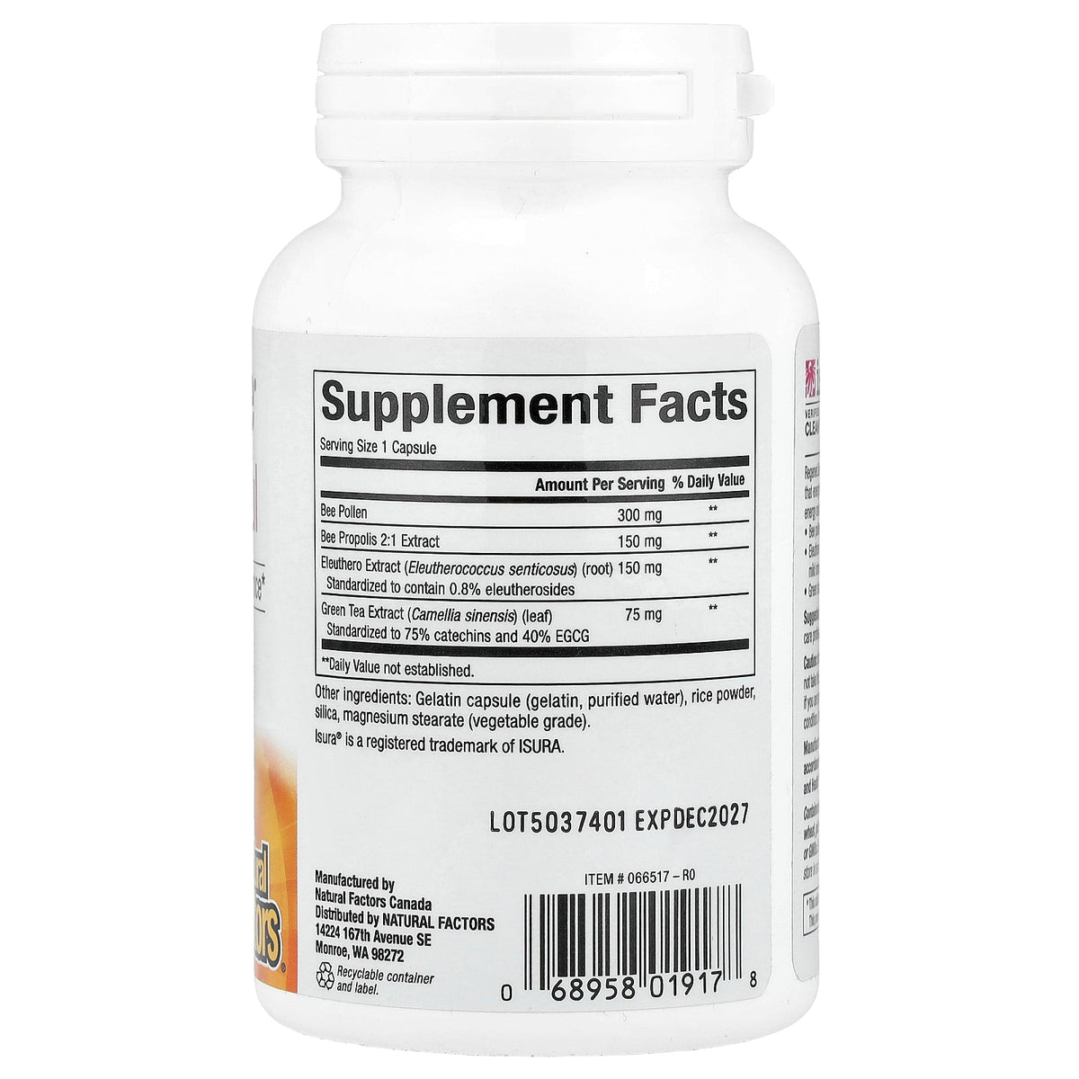 Natural Factors, RegenerLife®, BeePowerful, 90 Capsules