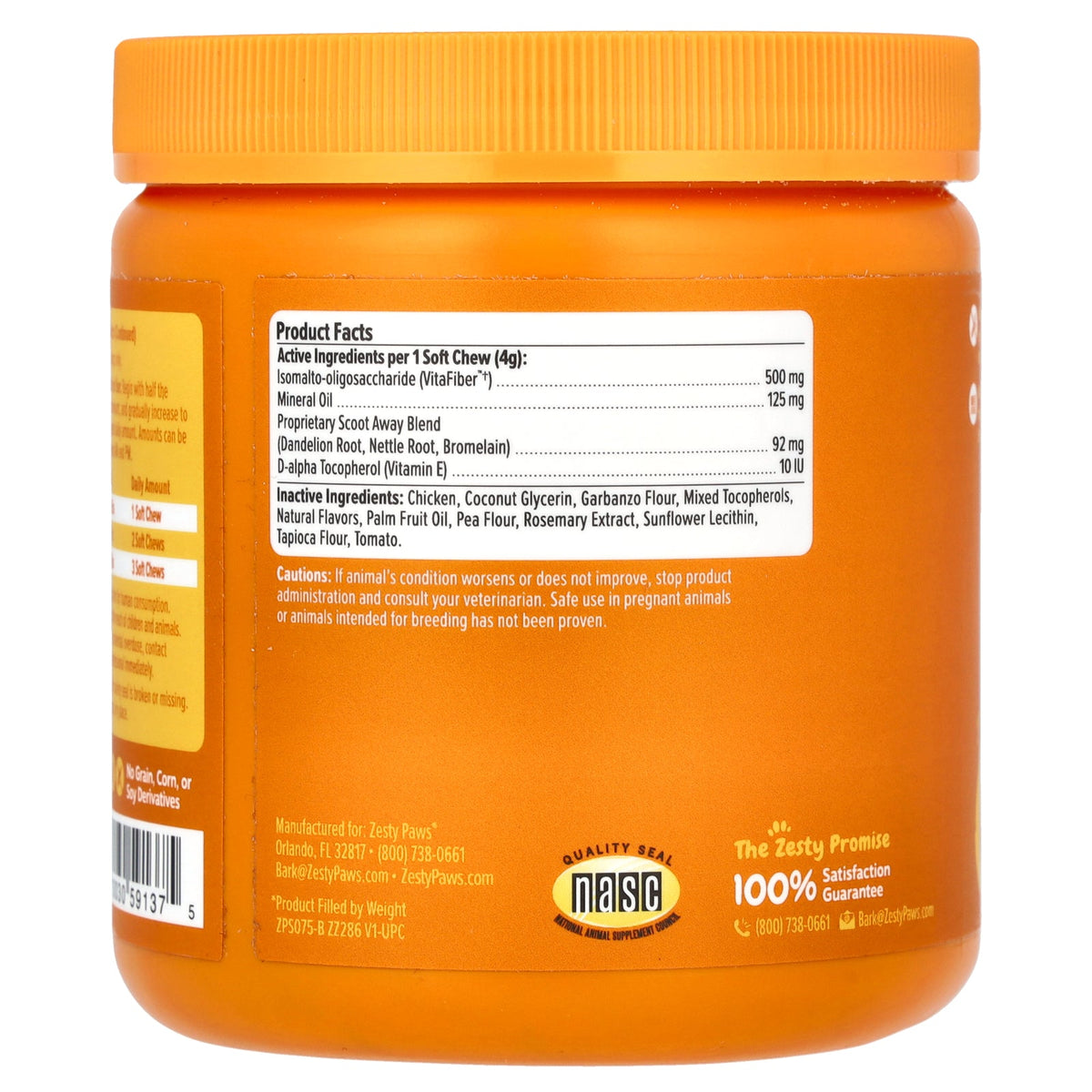 Zesty Paws, Scoot Away Bites, For Dogs, All Ages, Chicken, 90 Soft Chews, 12.7 oz (360 g)