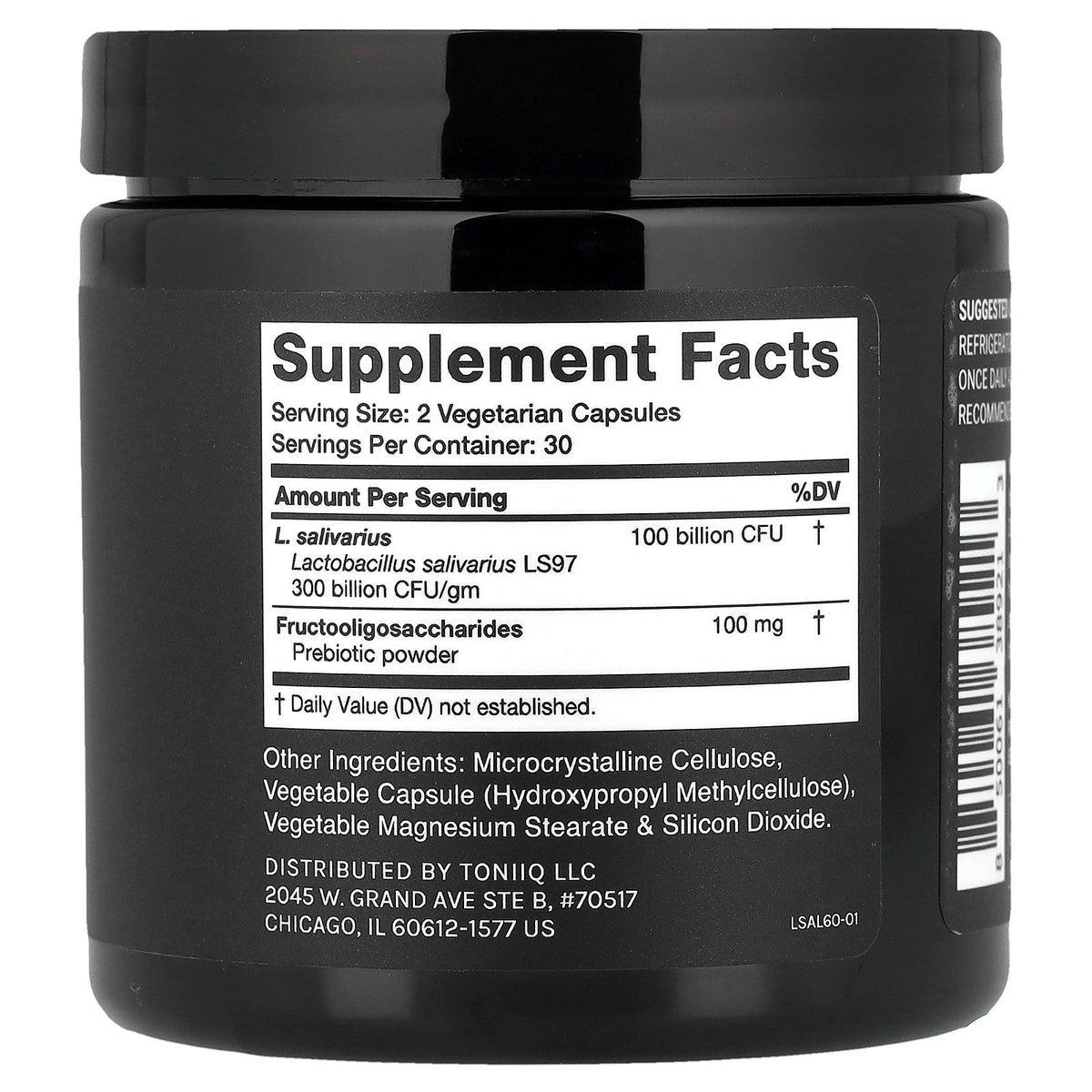 Toniiq, Lactobacillus Salivarius, 60 Capsules