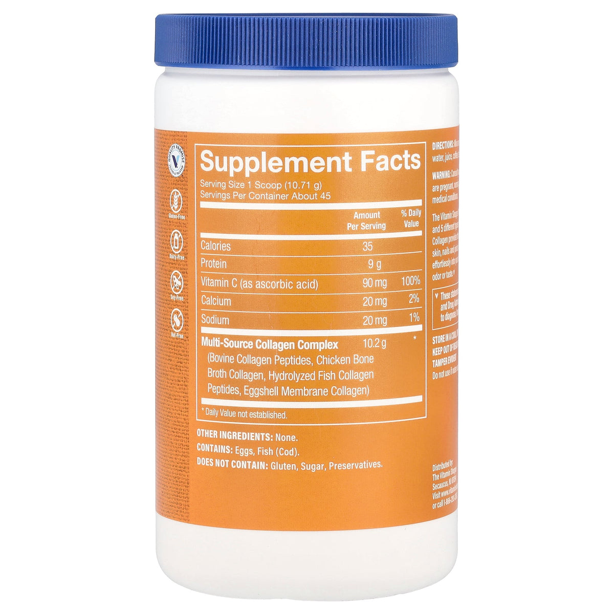 The Vitamin Shoppe, Multi-Source Collagen, Unflavored, 1.06 lbs (482 g)
