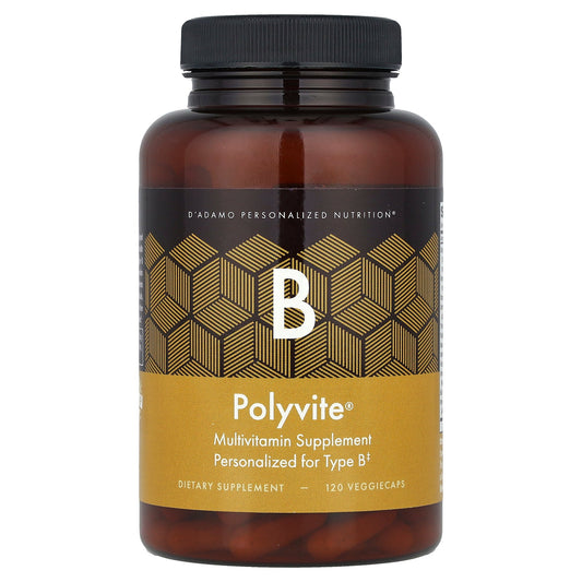 D'Adamo Personalized Nutrition, Polyvite® B, Multivitamin Supplement, 120 VeggieCaps