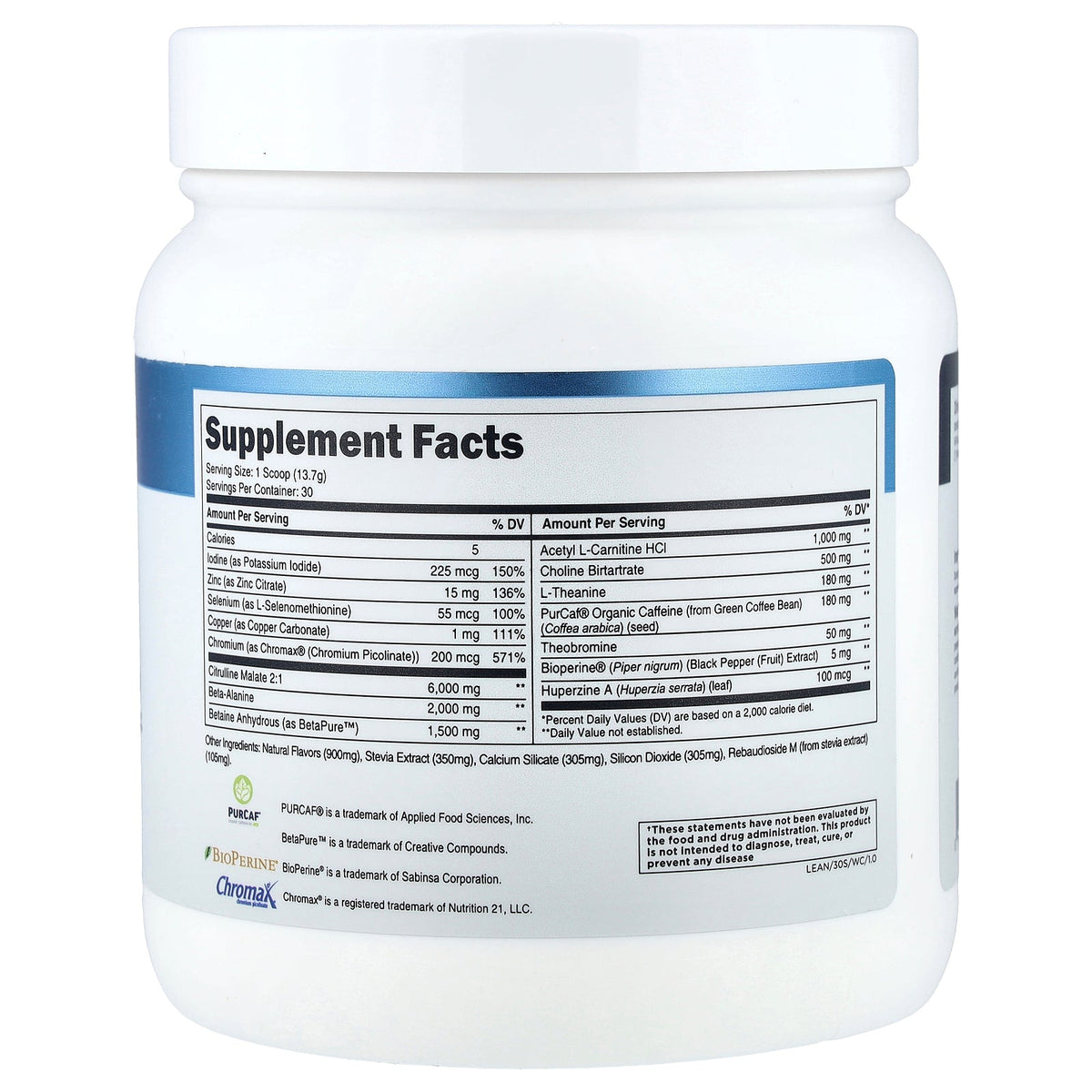 Transparent Labs, Pre Series, Lean Cutting Pre-Training Formula, White Cherry, 0.91 lbs (411 g)