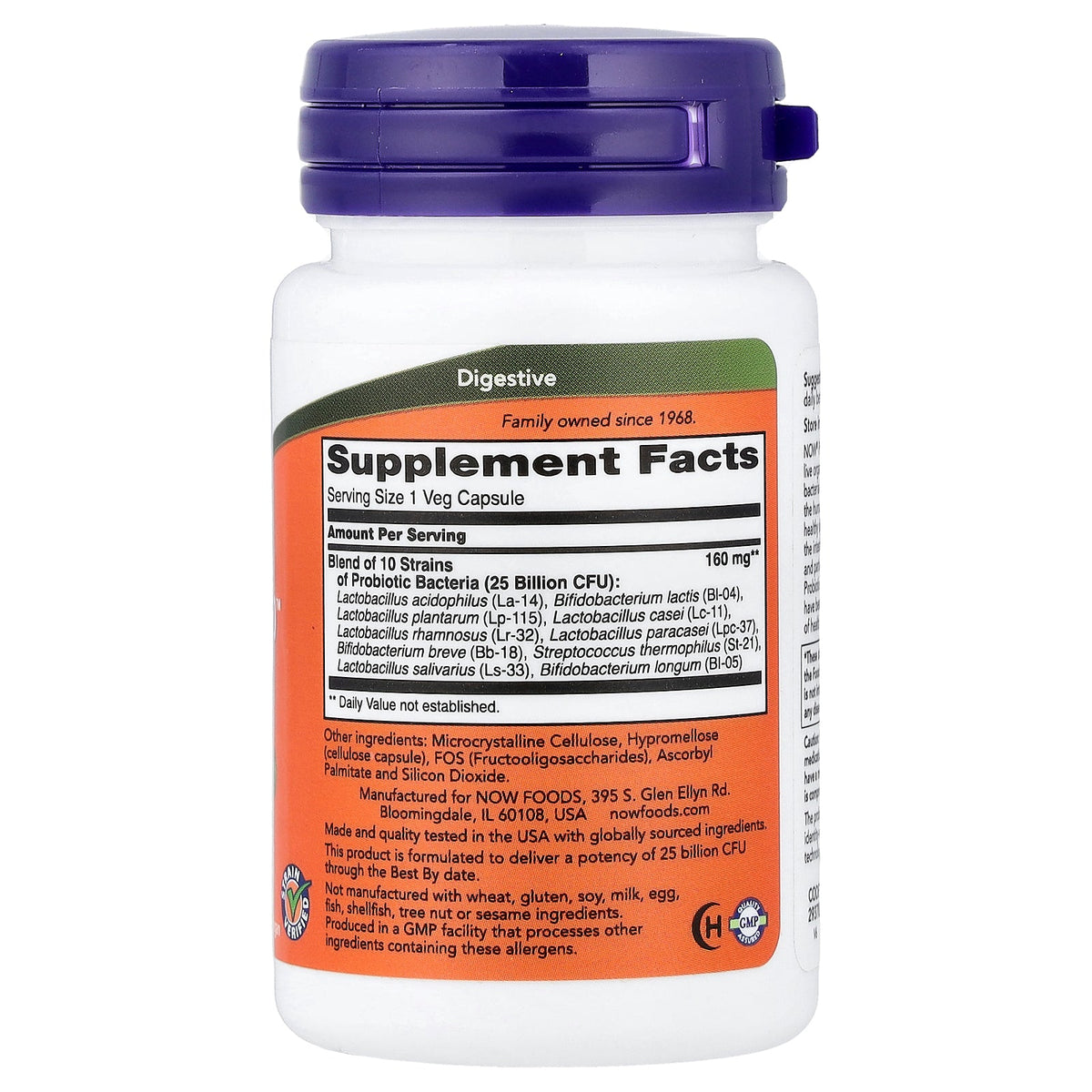 NOW Foods, Probiotic-10™, 25 Billion CFU, 30 Veg Capsules