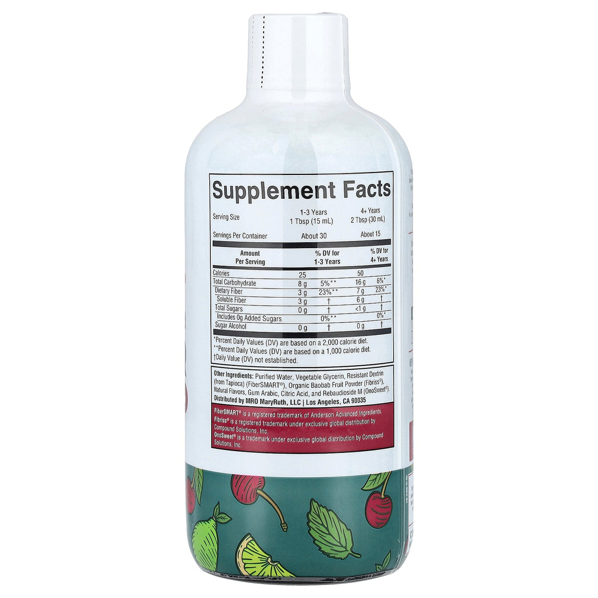 MaryRuth's, Vegan Liquid Fiber, Ages 1+, Cherry Limeade, 15.22 fl oz (450 ml)