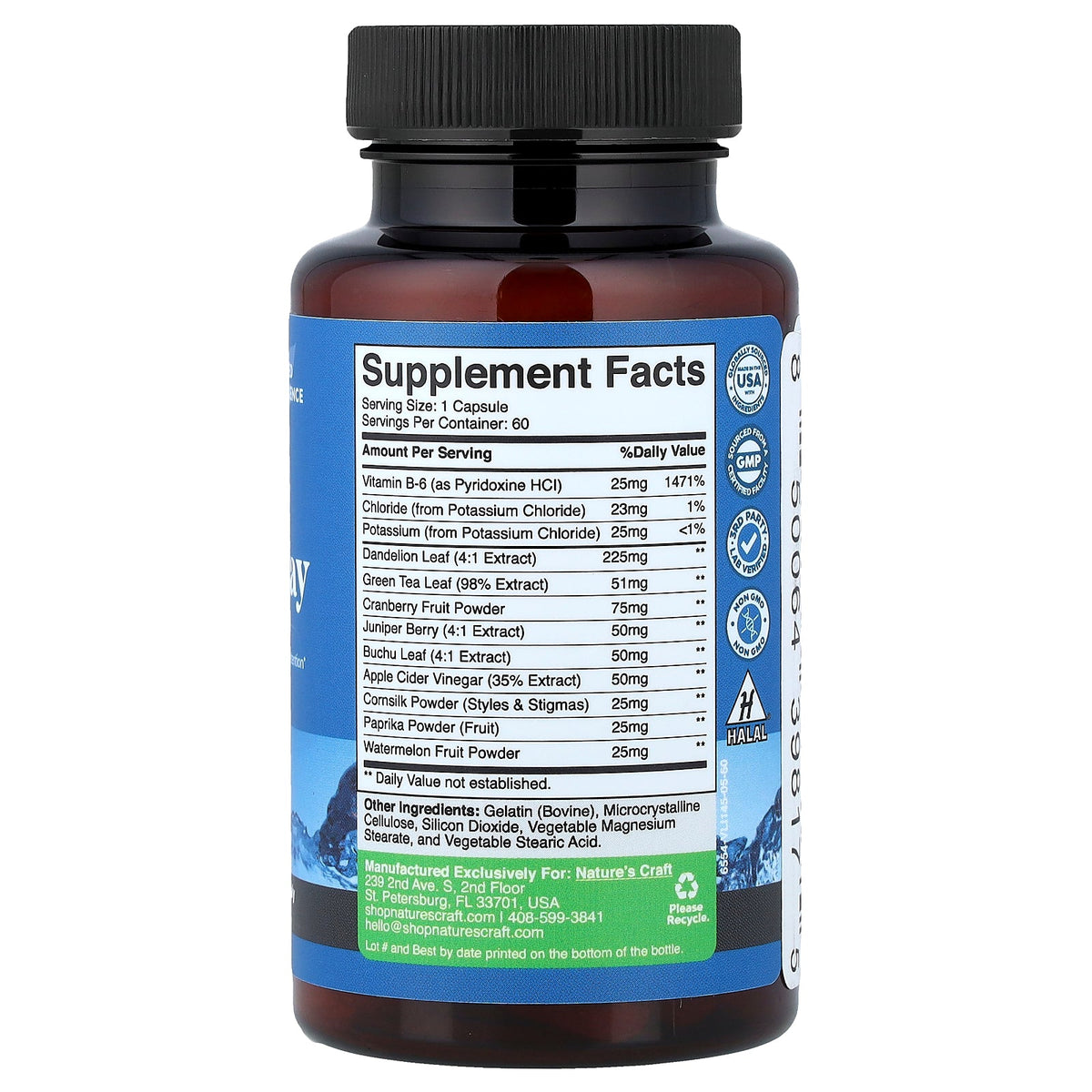 Nature's Craft, Water Away, 60 Capsules