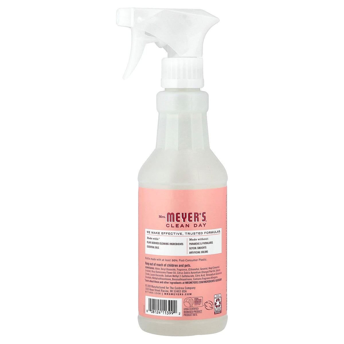 Mrs. Meyers Clean Day, Multi-Surface Everyday Cleaner, Rose, 16 fl oz (473 ml)
